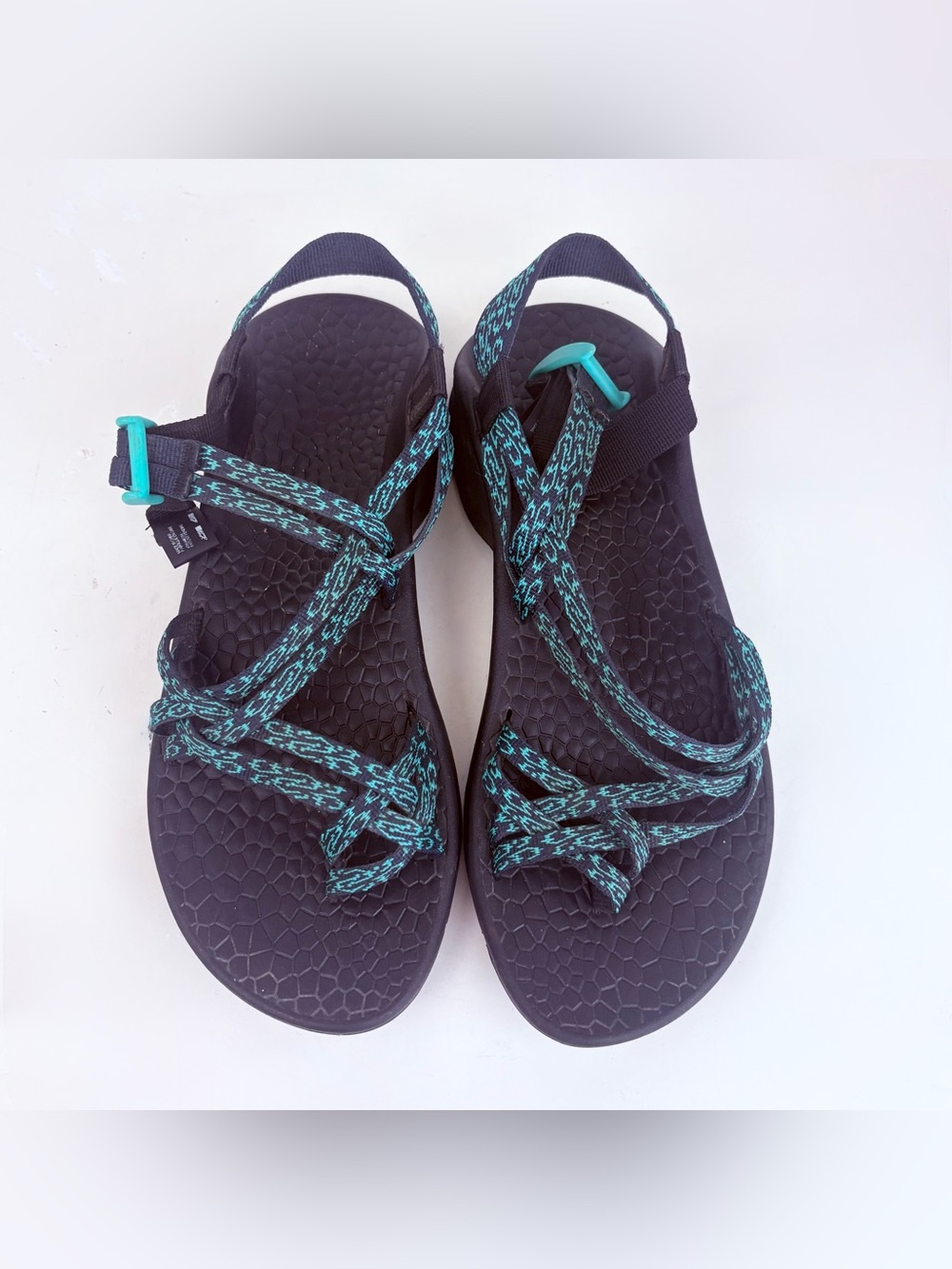 Chaco Blue Green Black Strap Sandals Women’s Size 10